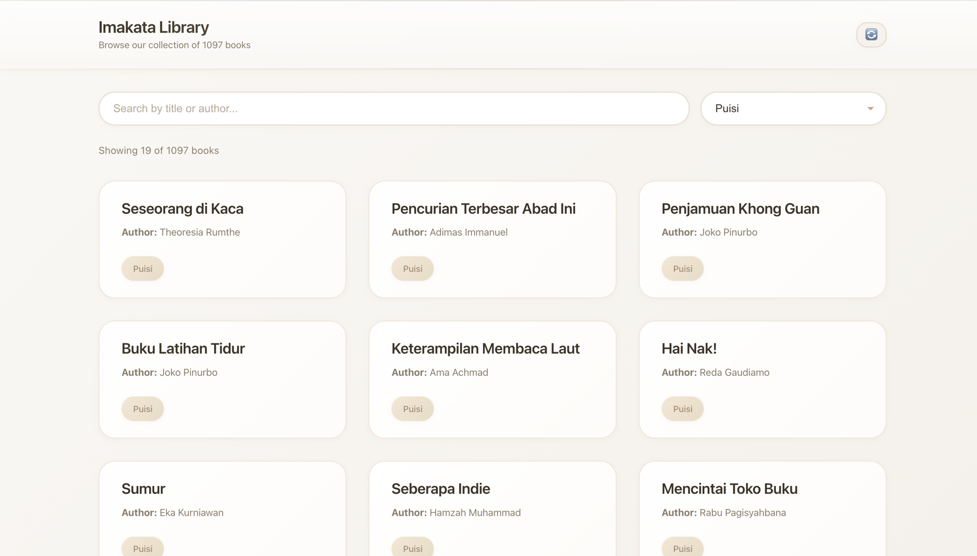 Imakata Library website